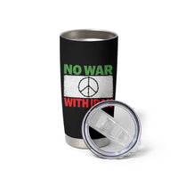 No War With Iran Tumbler Cup Iranian People Support Barbed Wire Peace Sign