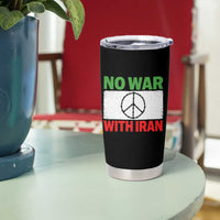 No War With Iran Tumbler Cup Iranian People Support Barbed Wire Peace Sign