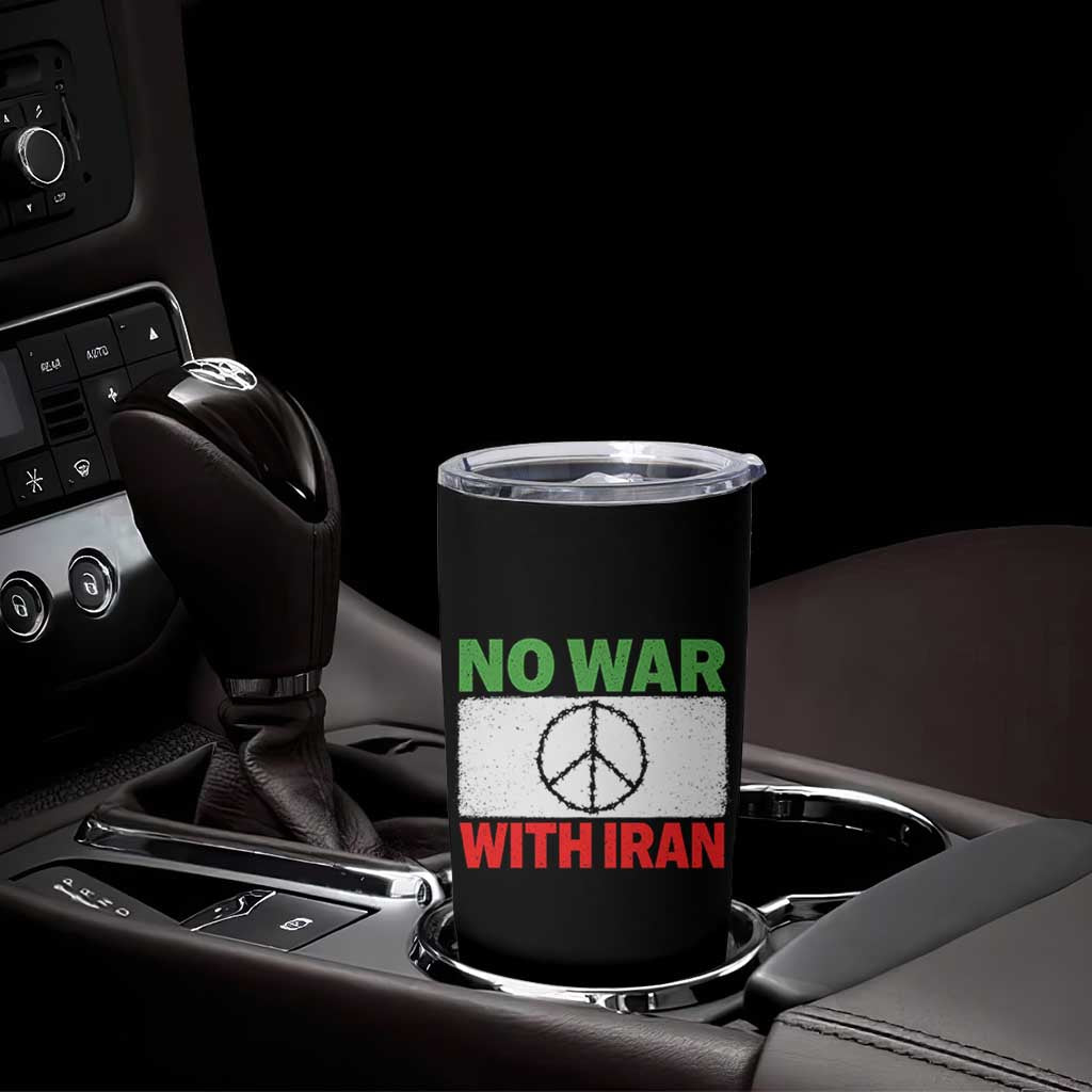 No War With Iran Tumbler Cup Iranian People Support Barbed Wire Peace Sign