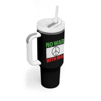 No War With Iran Tumbler With Handle Iranian People Support Barbed Wire Peace Sign