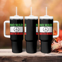 No War With Iran Tumbler With Handle Iranian People Support Barbed Wire Peace Sign
