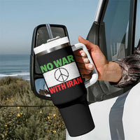 No War With Iran Tumbler With Handle Iranian People Support Barbed Wire Peace Sign