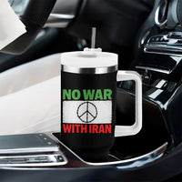 No War With Iran Tumbler With Handle Iranian People Support Barbed Wire Peace Sign