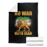 No War With Iran Throw Blanket Iran Flag Lion And Sun Persian Pride