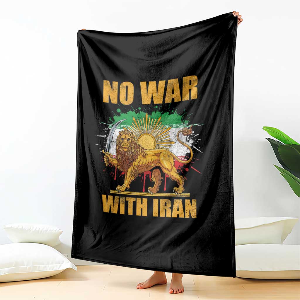 No War With Iran Throw Blanket Iran Flag Lion And Sun Persian Pride