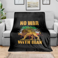 No War With Iran Throw Blanket Iran Flag Lion And Sun Persian Pride