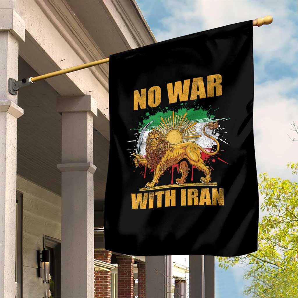 No War With Iran Garden Flag Iran Flag Lion And Sun Persian Pride