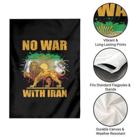 No War With Iran Garden Flag Iran Flag Lion And Sun Persian Pride