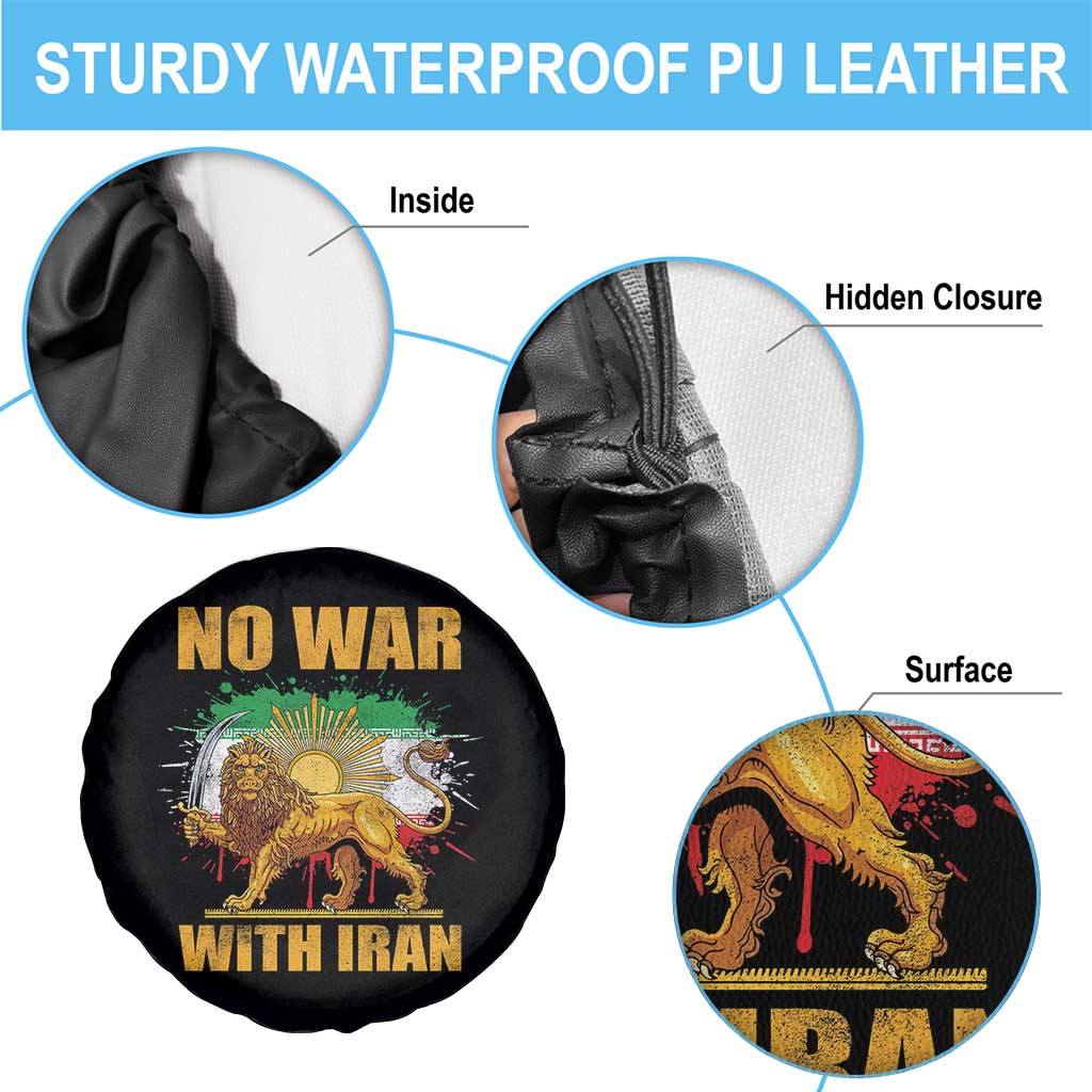 No War With Iran Spare Tire Cover Iran Flag Lion And Sun Persian Pride