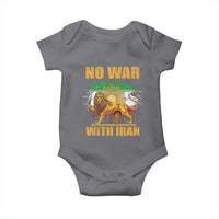 No War With Iran Baby Onesie Iran Flag Lion And Sun Persian Pride