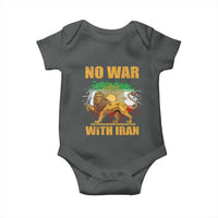 No War With Iran Baby Onesie Iran Flag Lion And Sun Persian Pride