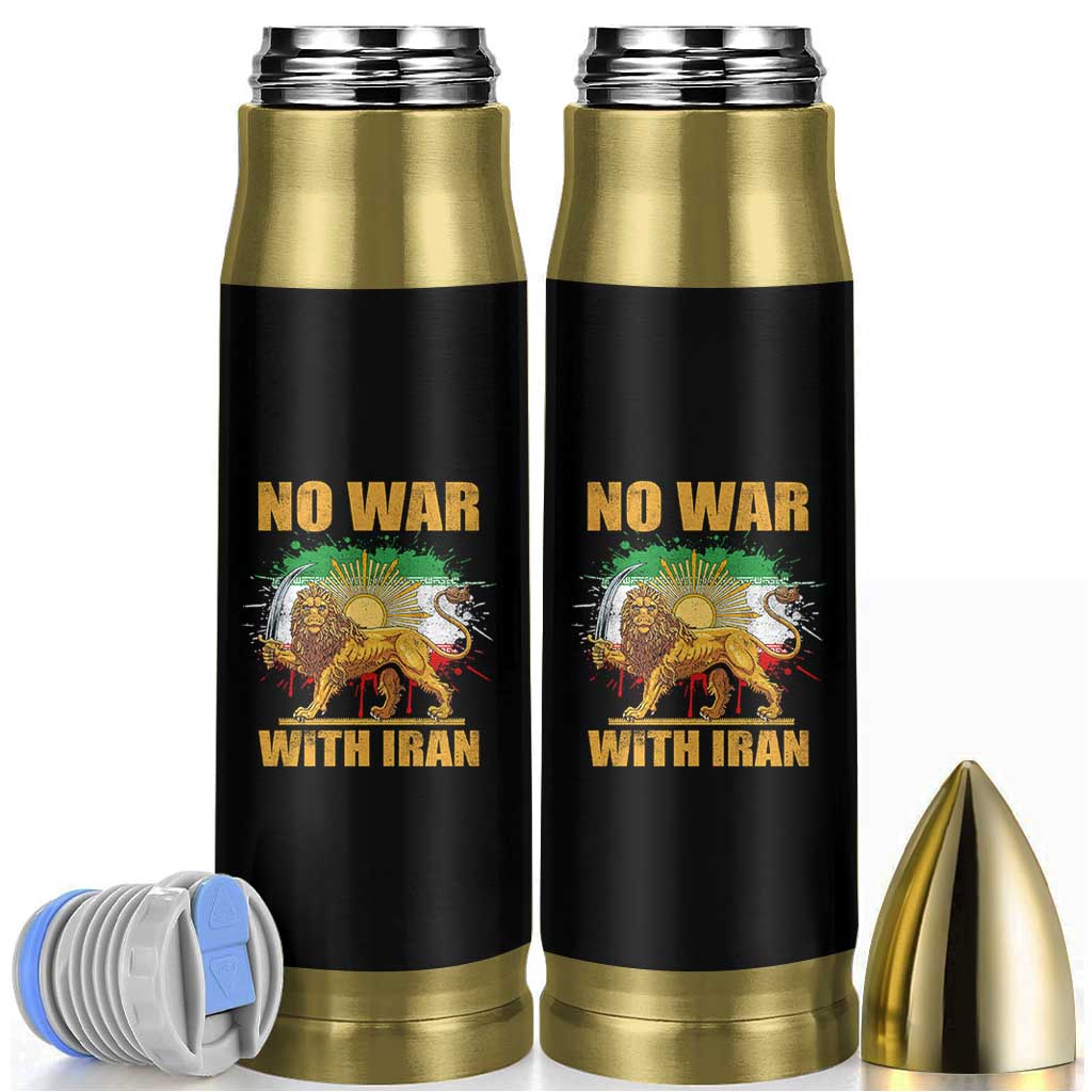 No War With Iran Bullet Tumbler Iran Flag Lion And Sun Persian Pride