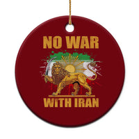 No War With Iran Ceramic Ornament Iran Flag Lion And Sun Persian Pride