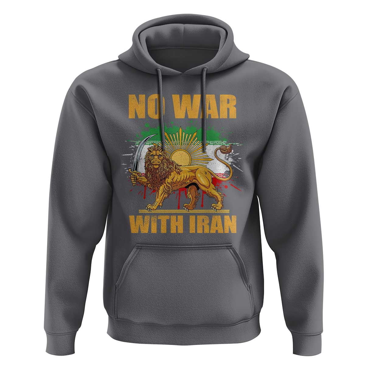 No War With Iran Hoodie Iran Flag Lion And Sun Persian Pride