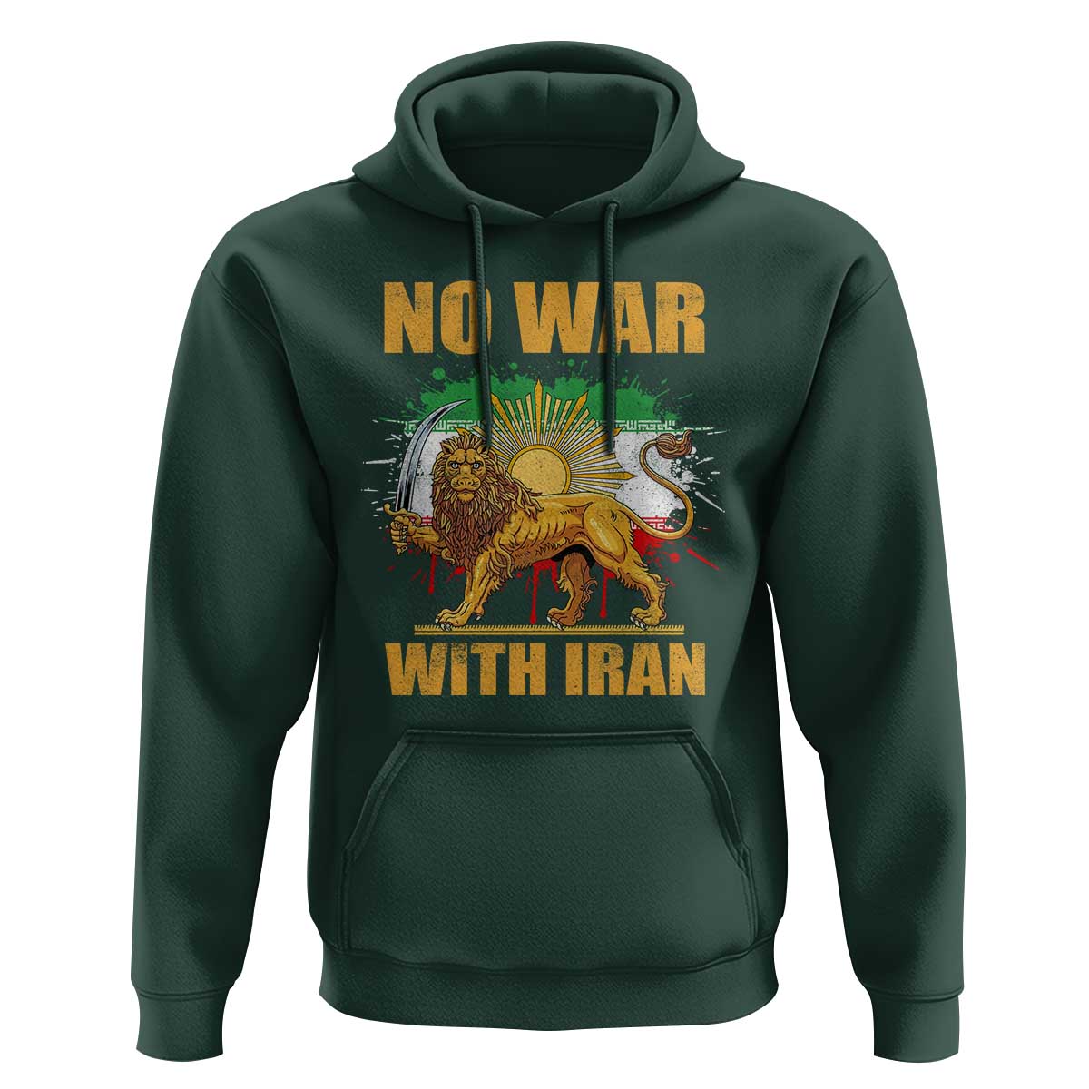 No War With Iran Hoodie Iran Flag Lion And Sun Persian Pride