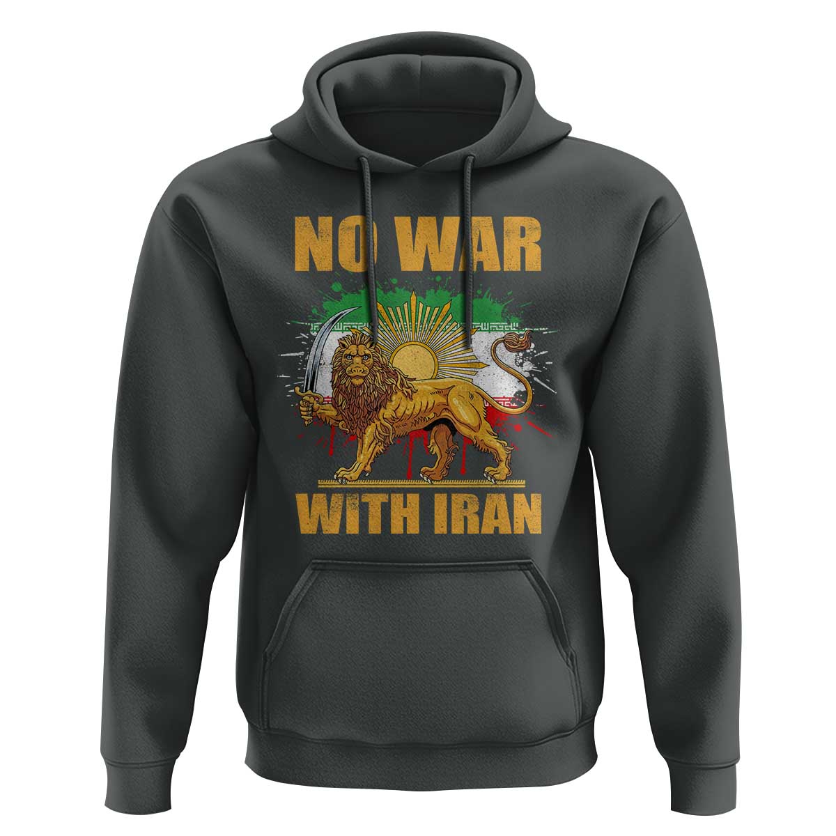 No War With Iran Hoodie Iran Flag Lion And Sun Persian Pride