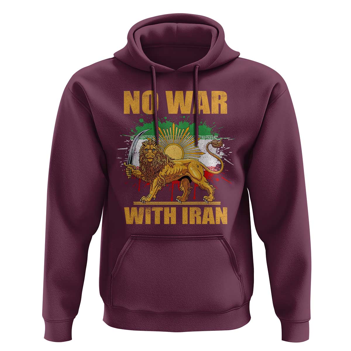 No War With Iran Hoodie Iran Flag Lion And Sun Persian Pride