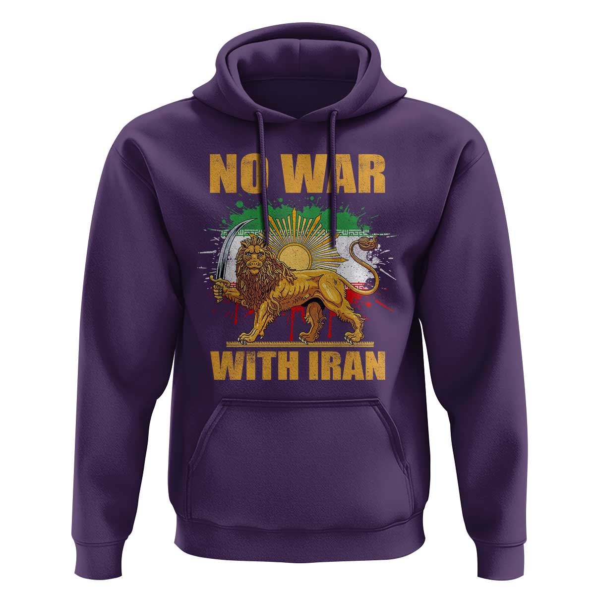 No War With Iran Hoodie Iran Flag Lion And Sun Persian Pride