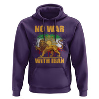 No War With Iran Hoodie Iran Flag Lion And Sun Persian Pride