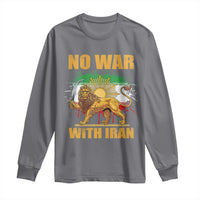 No War With Iran Long Sleeve Shirt Iran Flag Lion And Sun Persian Pride