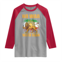 No War With Iran Raglan Shirt Iran Flag Lion And Sun Persian Pride