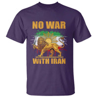 No War With Iran T Shirt Iran Flag Lion And Sun Persian Pride