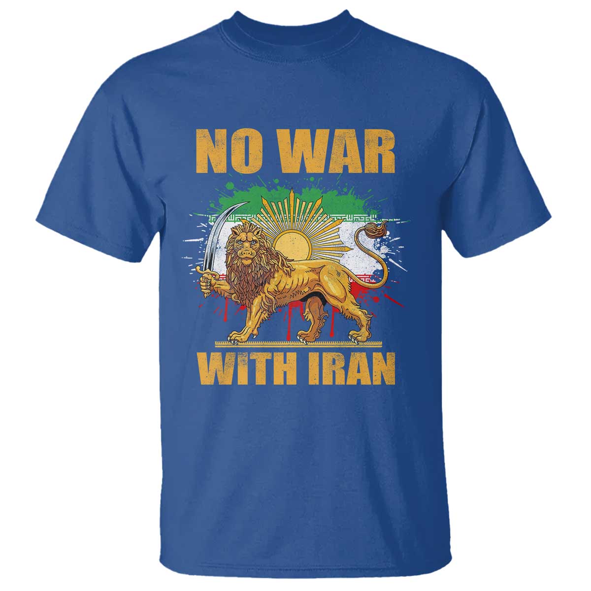 No War With Iran T Shirt Iran Flag Lion And Sun Persian Pride
