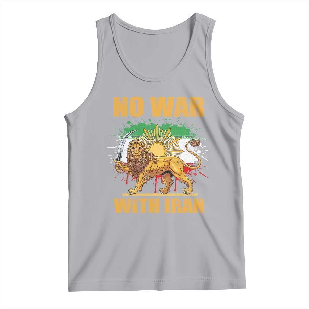 No War With Iran Tank Top Iran Flag Lion And Sun Persian Pride