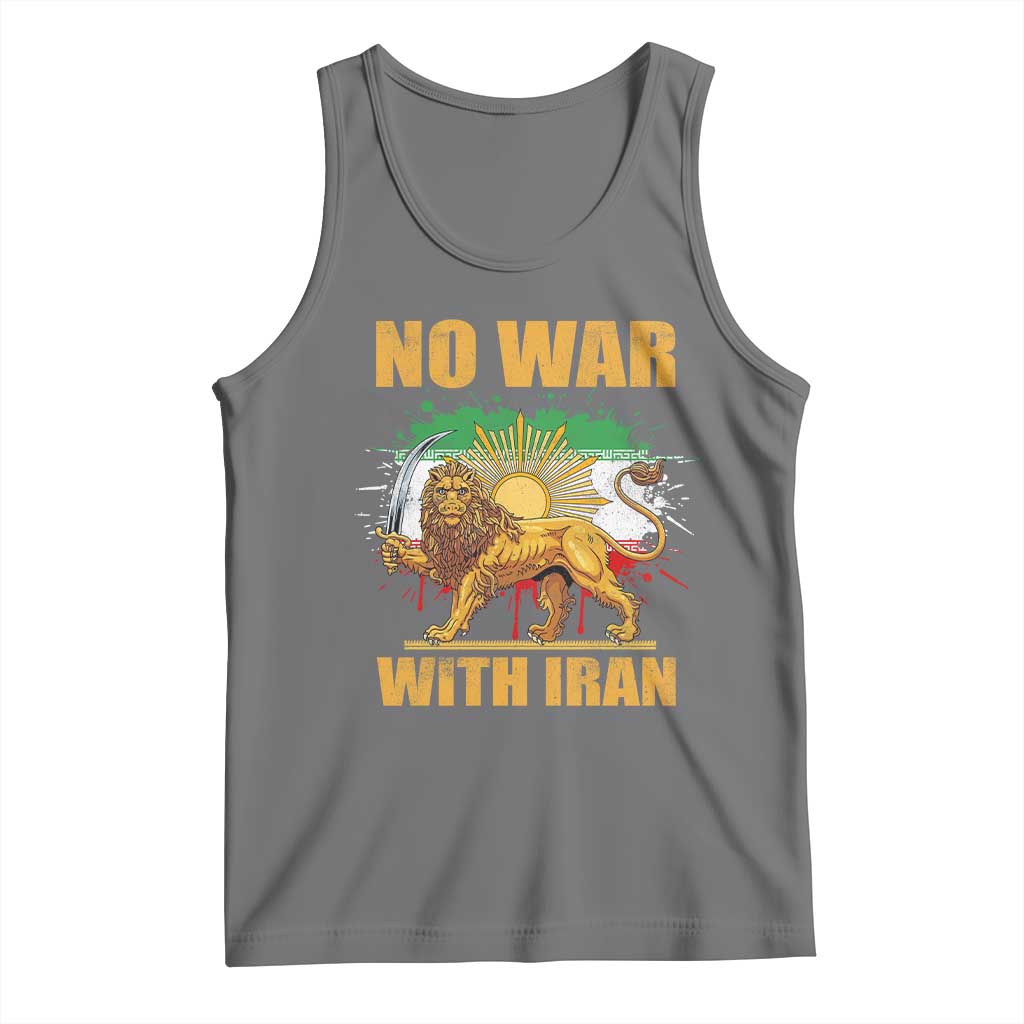 No War With Iran Tank Top Iran Flag Lion And Sun Persian Pride