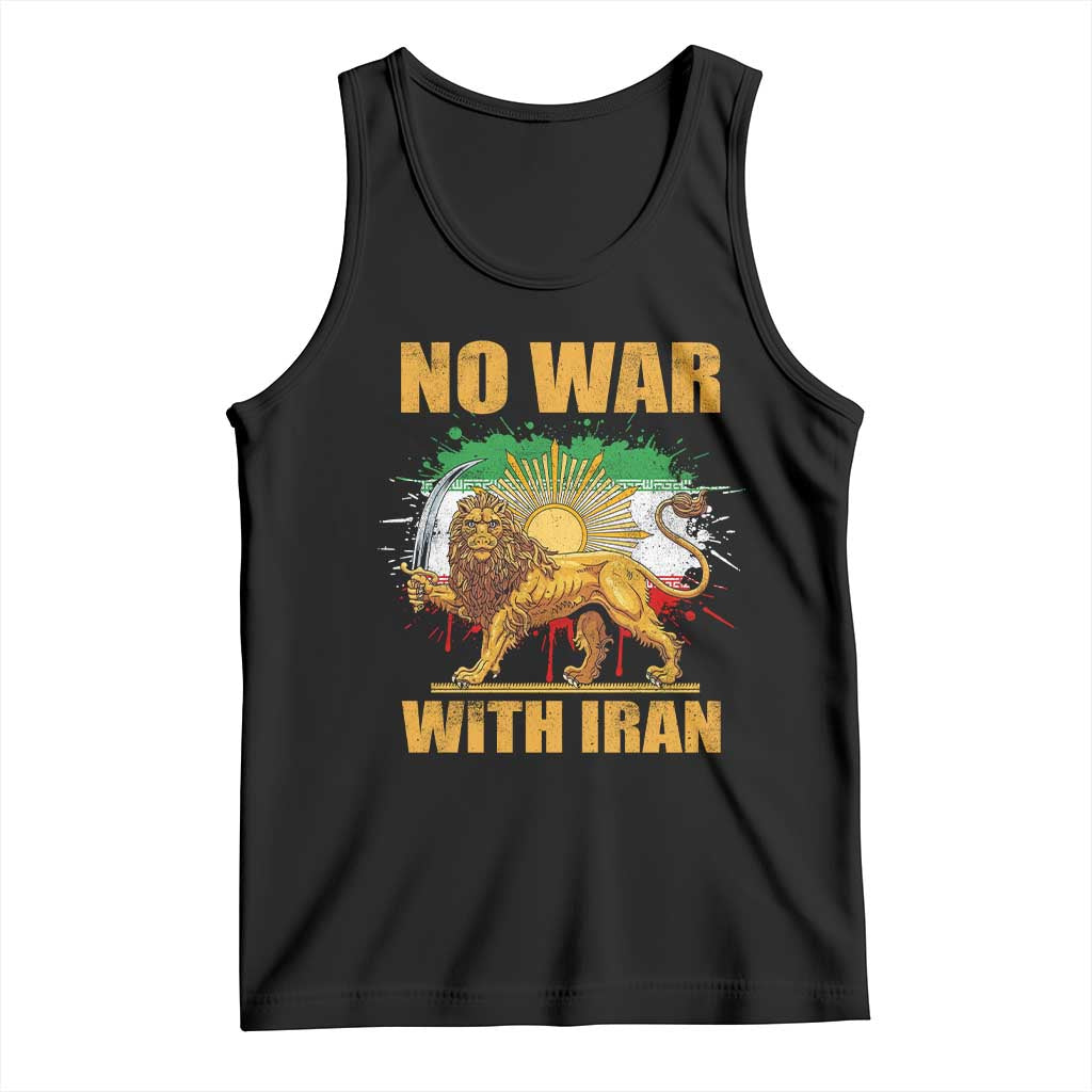 No War With Iran Tank Top Iran Flag Lion And Sun Persian Pride