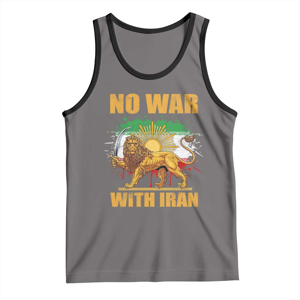 No War With Iran Tank Top Iran Flag Lion And Sun Persian Pride