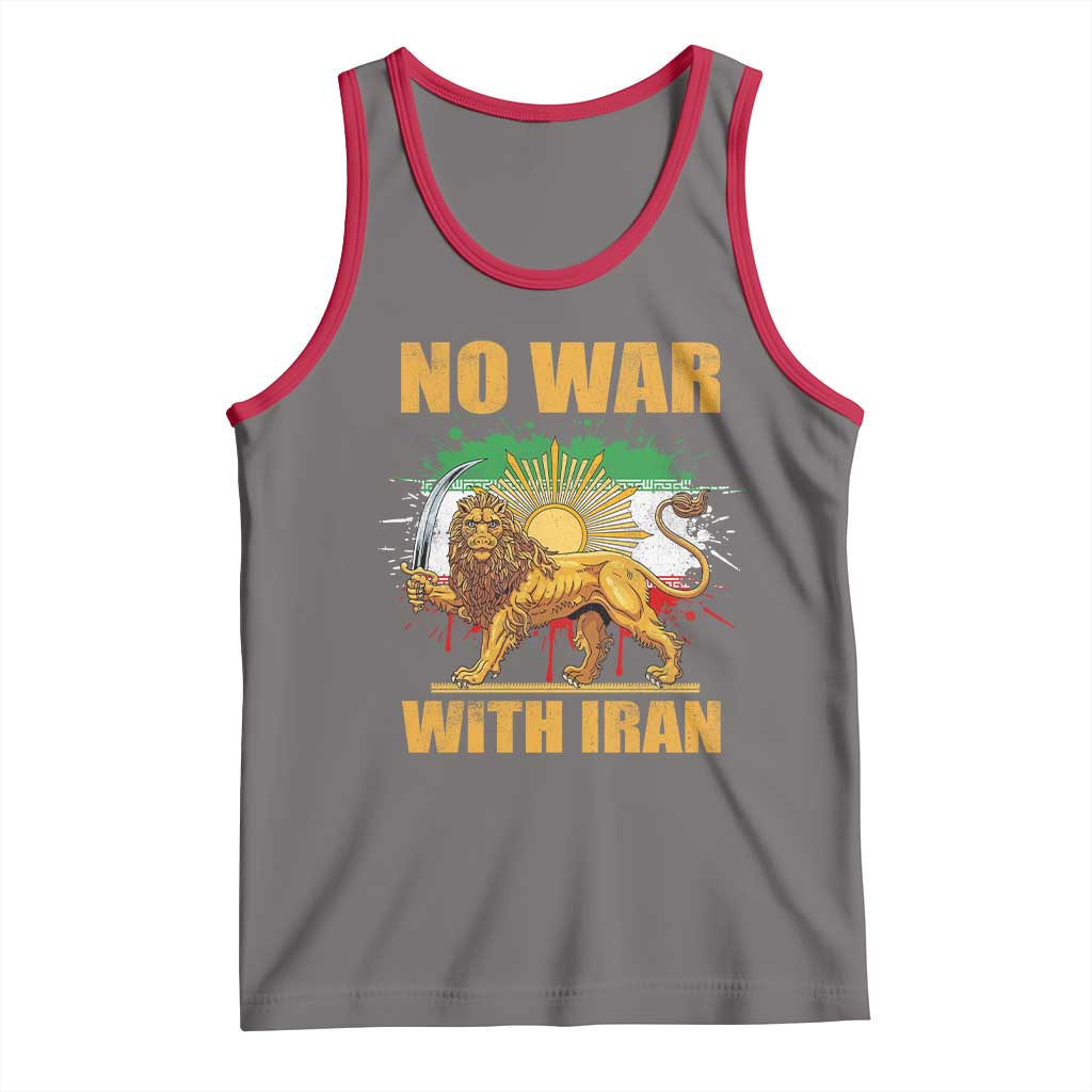 No War With Iran Tank Top Iran Flag Lion And Sun Persian Pride