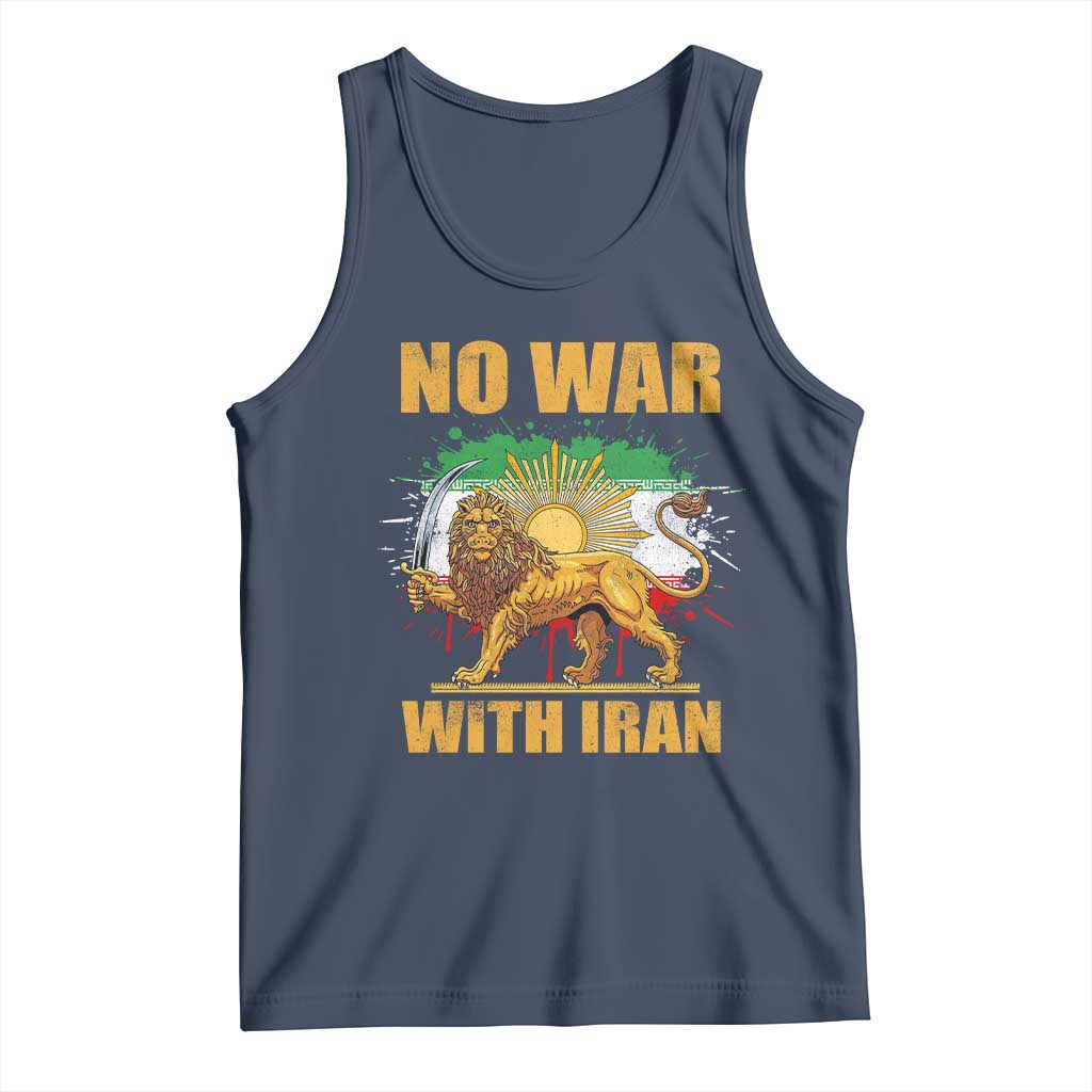 No War With Iran Tank Top Iran Flag Lion And Sun Persian Pride