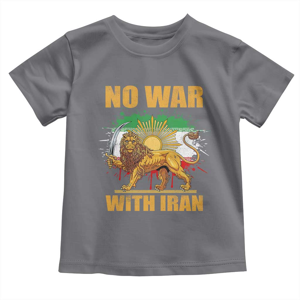 No War With Iran Toddler T Shirt Iran Flag Lion And Sun Persian Pride