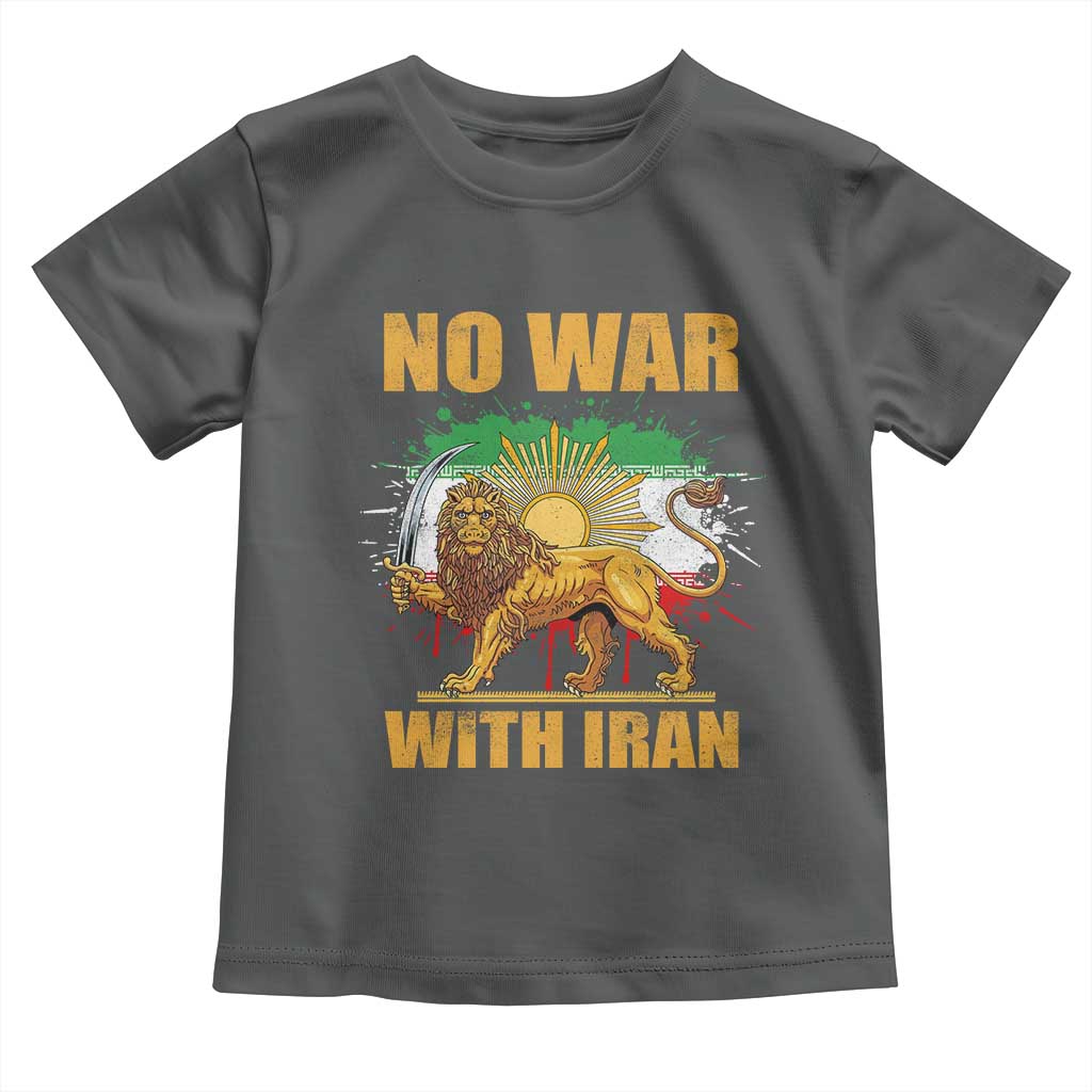 No War With Iran Toddler T Shirt Iran Flag Lion And Sun Persian Pride