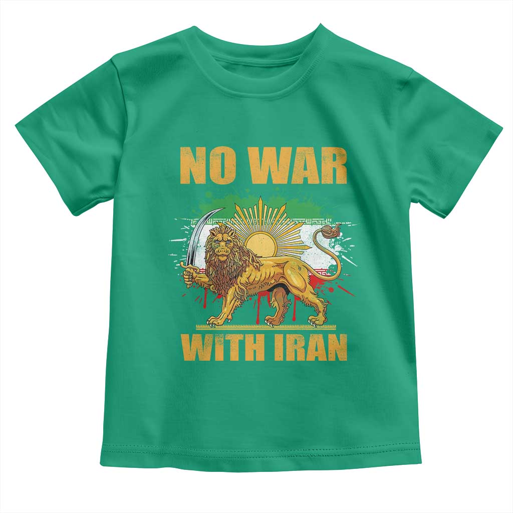 No War With Iran Toddler T Shirt Iran Flag Lion And Sun Persian Pride