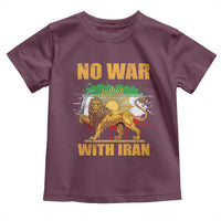 No War With Iran Toddler T Shirt Iran Flag Lion And Sun Persian Pride