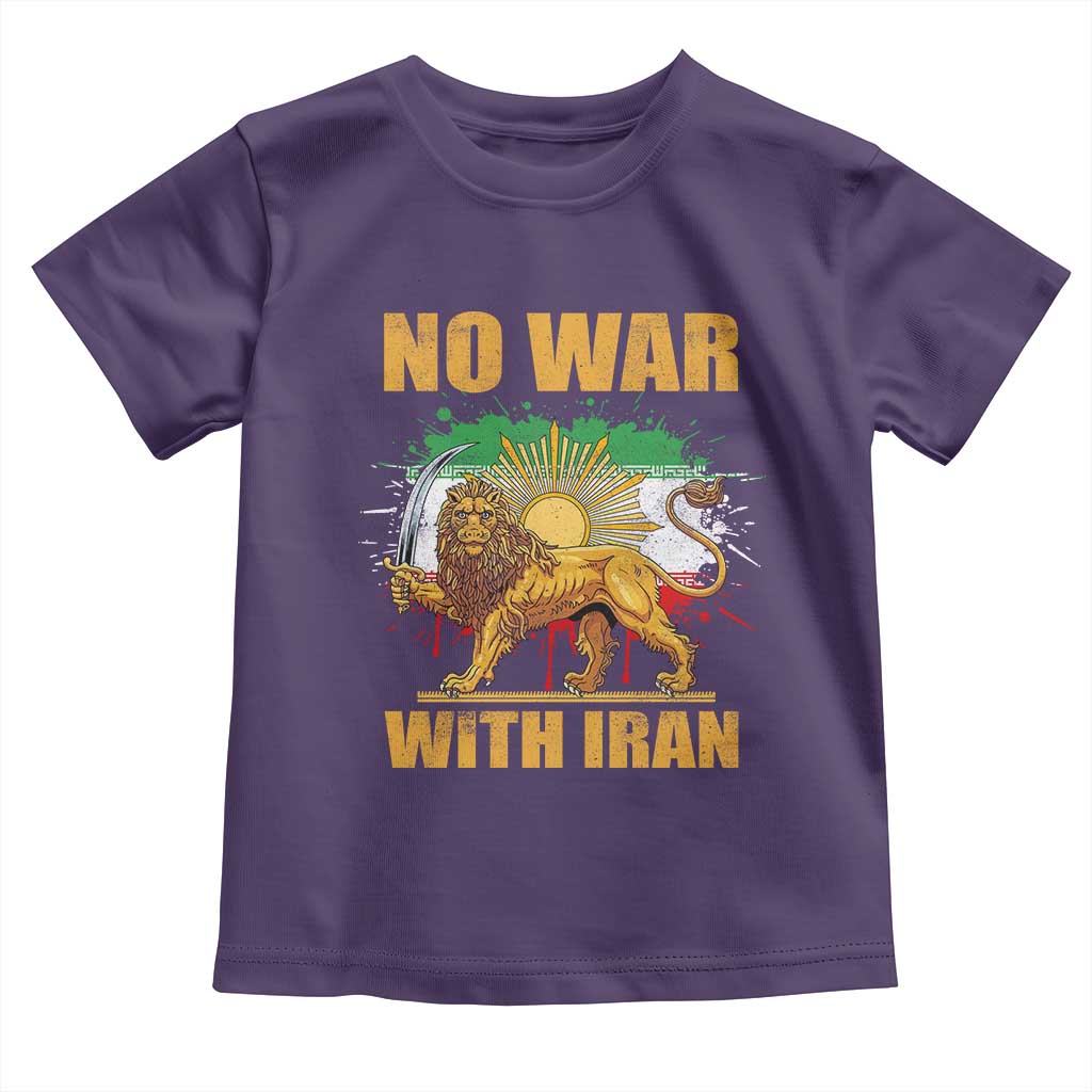 No War With Iran Toddler T Shirt Iran Flag Lion And Sun Persian Pride