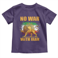 No War With Iran Toddler T Shirt Iran Flag Lion And Sun Persian Pride