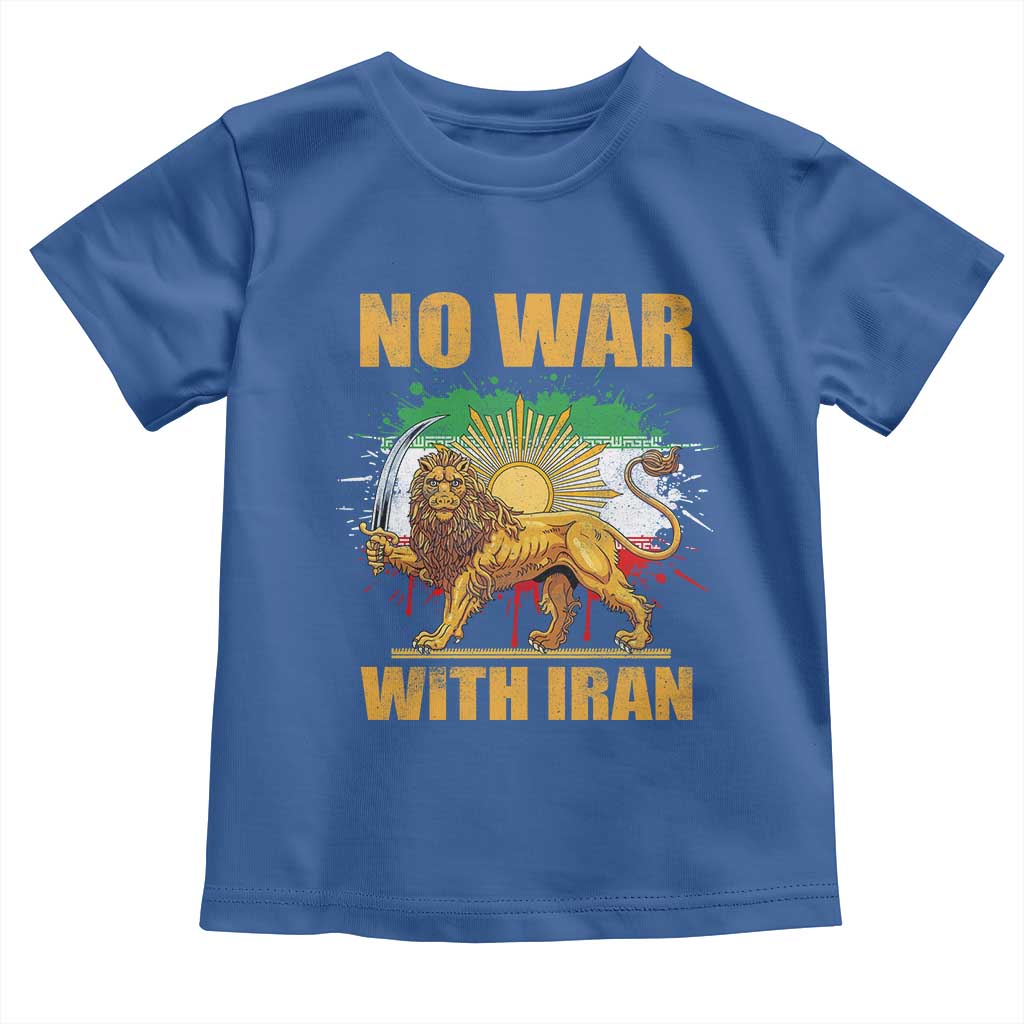 No War With Iran Toddler T Shirt Iran Flag Lion And Sun Persian Pride