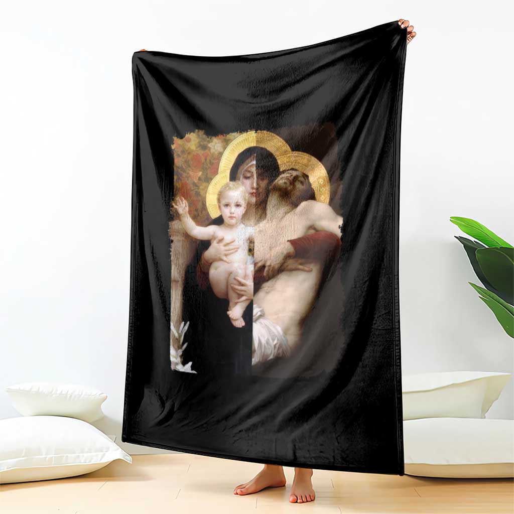 Jesus Christ and Mother Mary William Adolphe Bouguereau Art Throw Blanket