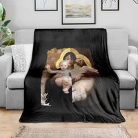 Jesus Christ and Mother Mary William Adolphe Bouguereau Art Throw Blanket