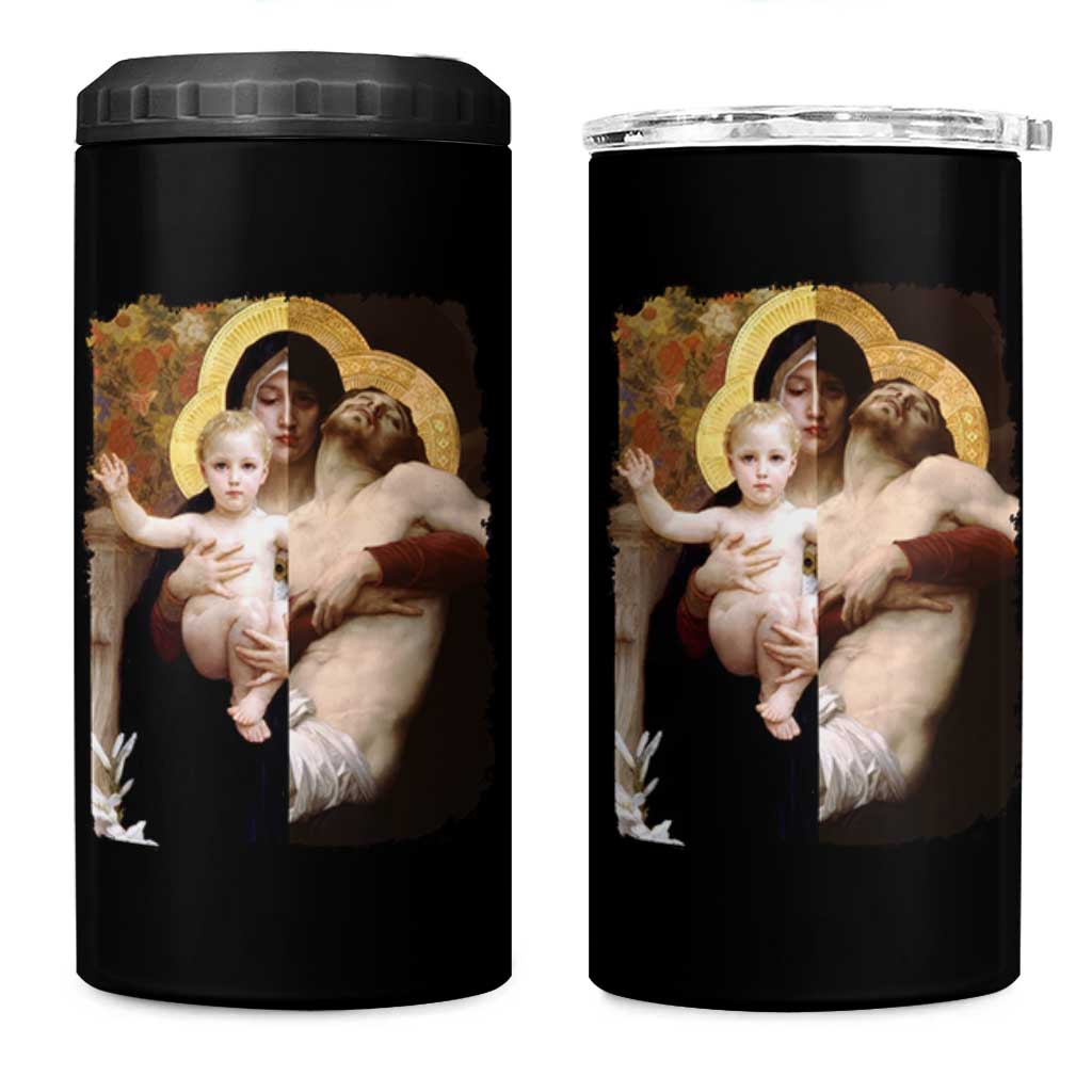 Jesus Christ and Mother Mary William Adolphe Bouguereau Art 4 in 1 Can Cooler Tumbler