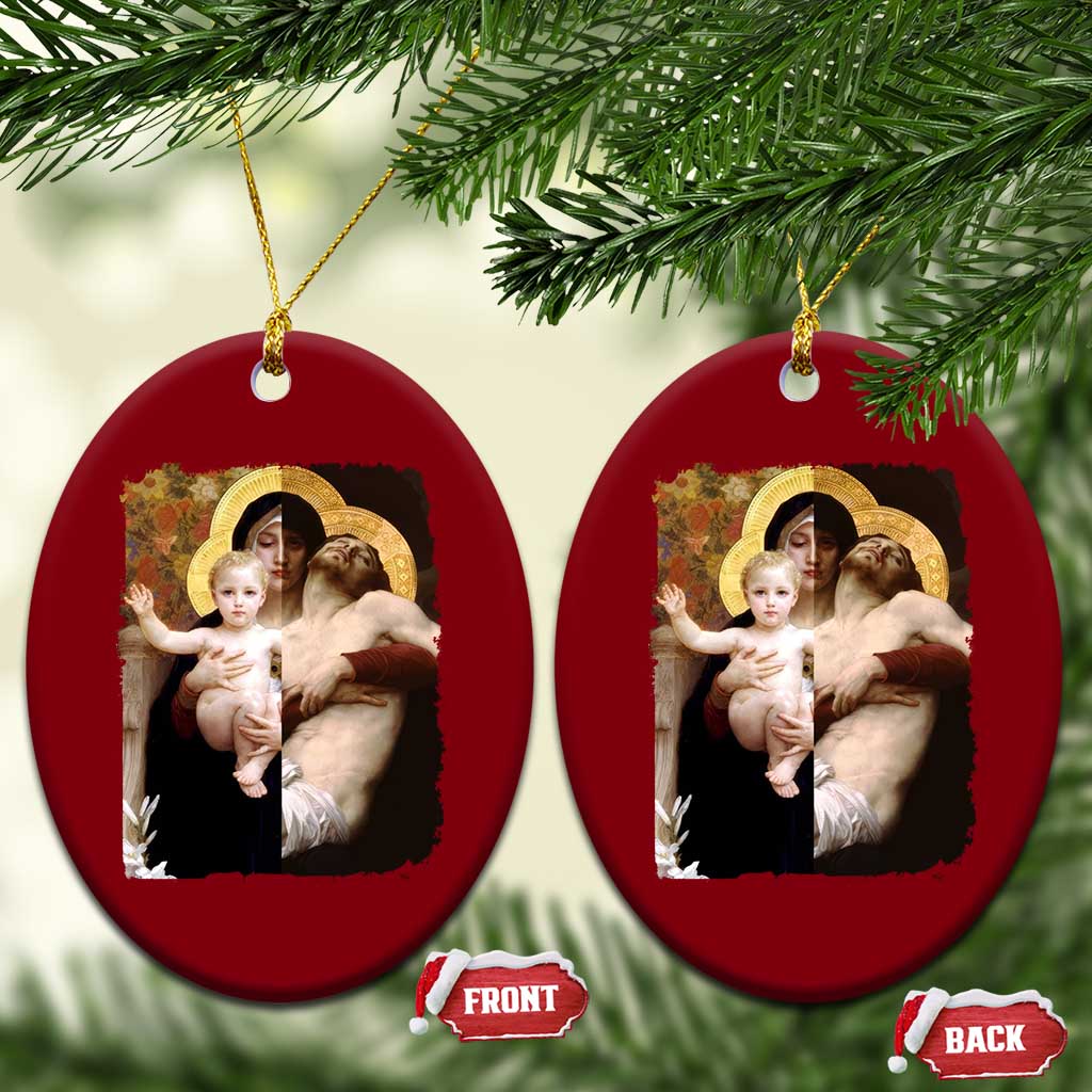 Jesus Christ and Mother Mary William Adolphe Bouguereau Art Ceramic Ornament