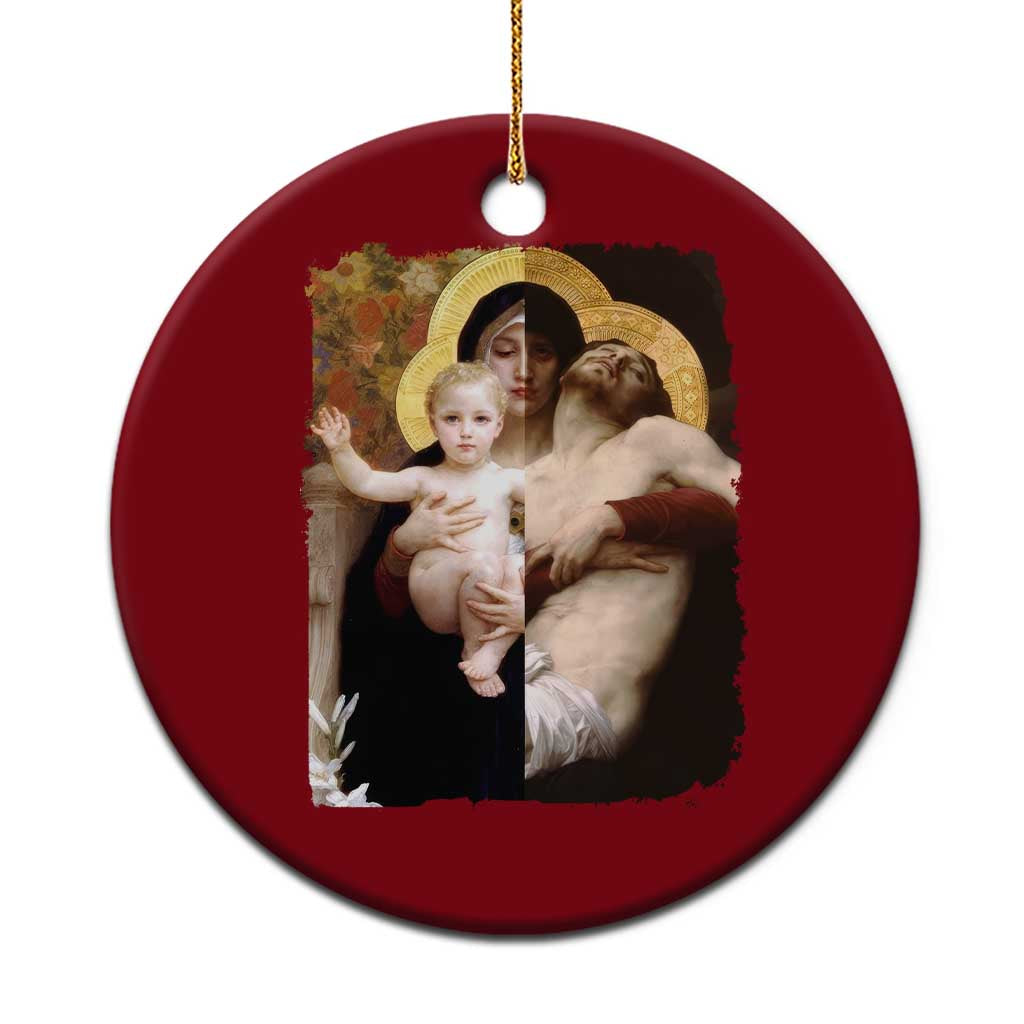 Jesus Christ and Mother Mary William Adolphe Bouguereau Art Ceramic Ornament