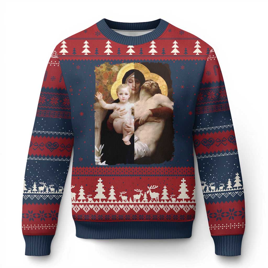 Jesus Christ and Mother Mary William Adolphe Bouguereau Art Ugly Christmas Sweater
