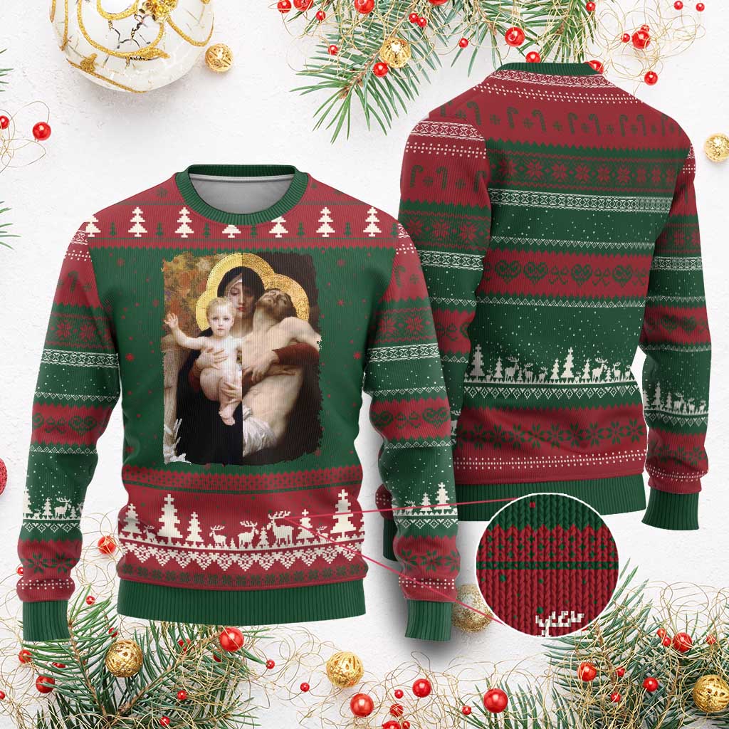 Jesus Christ and Mother Mary William Adolphe Bouguereau Art Ugly Christmas Sweater