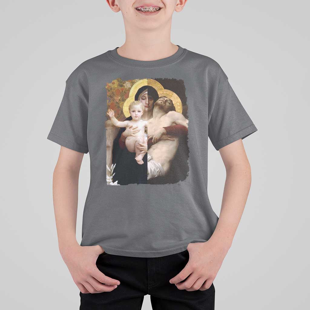 Jesus Christ and Mother Mary William Adolphe Bouguereau Art T Shirt For Kid