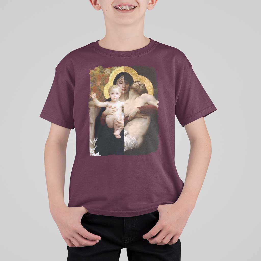 Jesus Christ and Mother Mary William Adolphe Bouguereau Art T Shirt For Kid