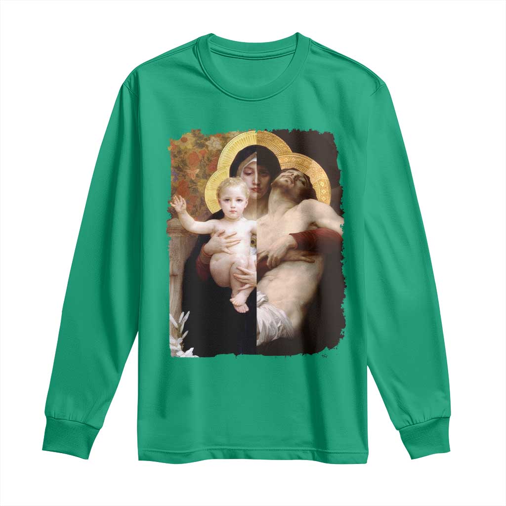 Jesus Christ and Mother Mary William Adolphe Bouguereau Art Long Sleeve Shirt